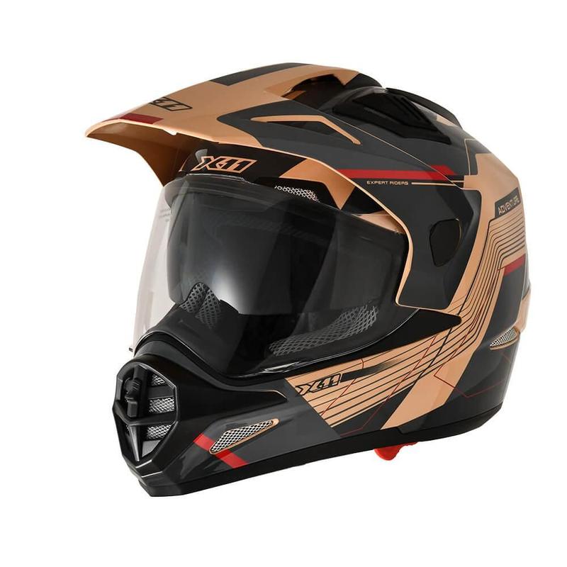 Capacete X11 Crossover Desert Óculos Moto Off Road Big Trail